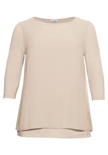 Sheego Blusenshirt In Leichter A-Linie Mit Zipfelsaum - Beigefarben Sheego