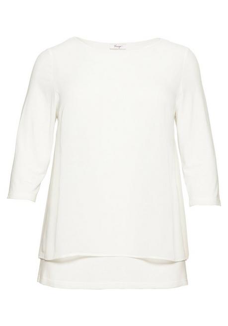 Sheego Blusenshirt In Leichter A-Linie Mit Zipfelsaum - Offwhite Sheego