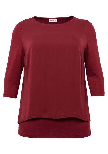 Sheego Blusenshirt In Leichter A-Linie Mit Zipfelsaum - Rubinrot Sheego