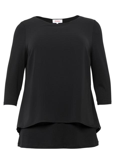 Sheego Blusenshirt In Leichter A-Linie Mit Zipfelsaum - Schwarz Sheego