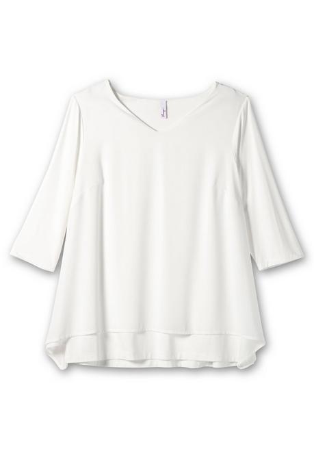 Sheego Blusenshirt Mit Chiffon, Doppellagig - Offwhite Sheego