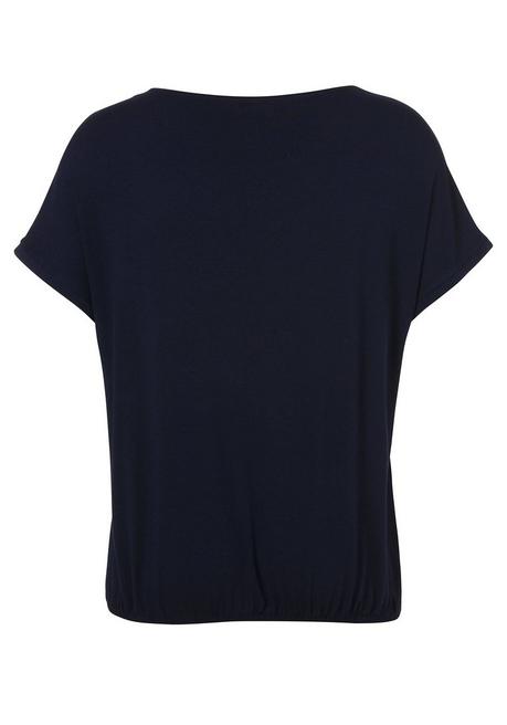 VIA APPIA DUE Blusenshirt Mit Frontdruck Und Gummizugsaum - Indigo Gemustert Sheego