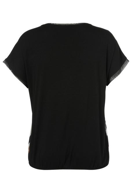 VIA APPIA DUE Blusenshirt Mit Frontdruck Und Gummizugsaum - Schwarz Bedruckt Sheego