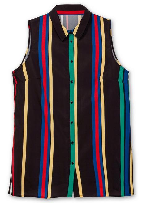 Sheego Blusentop In Longform, Mit Längsstreifen - Schwarz Gestreift Sheego