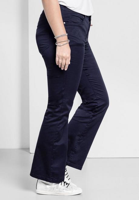 Sheego Bootcut-Hose Aus Elastischem Baumwoll-Twill - Marine Sheego