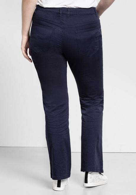 Sheego Bootcut-Hose Aus Elastischem Baumwoll-Twill - Marine Sheego