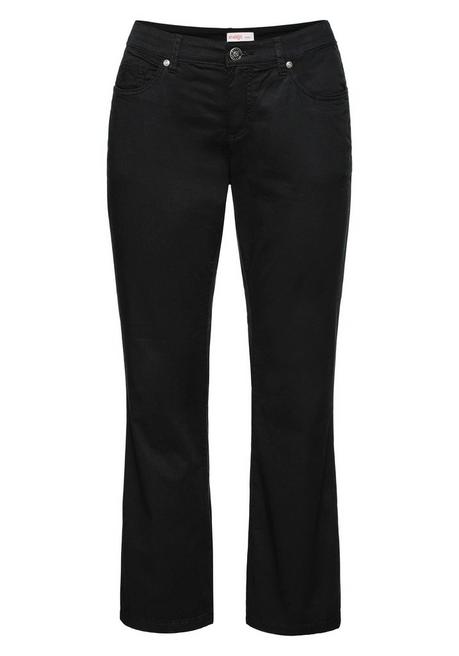Sheego Bootcut-Hose Aus Elastischem Baumwoll-Twill - Schwarz Sheego
