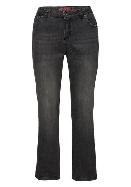Sheego Bootcut-Jeans In 5-Pocket-Form, Mit Used-Effekten - Black Denim Sheego