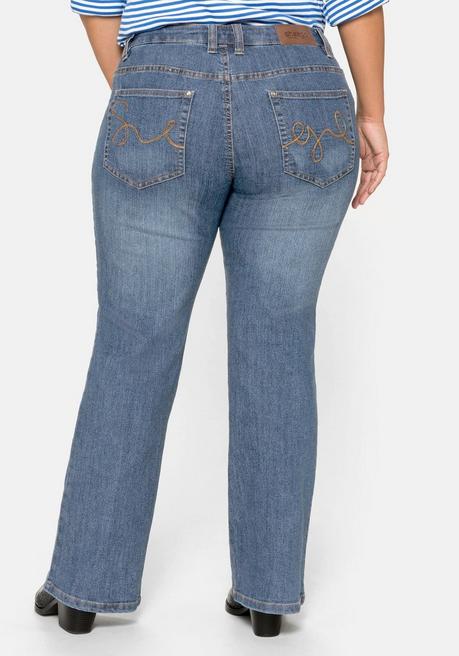 Sheego Bootcut-Jeans In 5-Pocket-Form, Mit Used-Effekten - Blue Denim Sheego