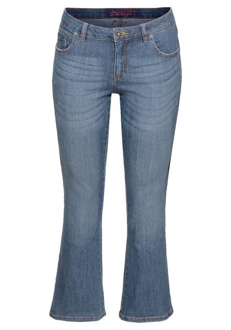 Sheego Bootcut-Jeans In 5-Pocket-Form, Mit Used-Effekten - Blue Denim Sheego