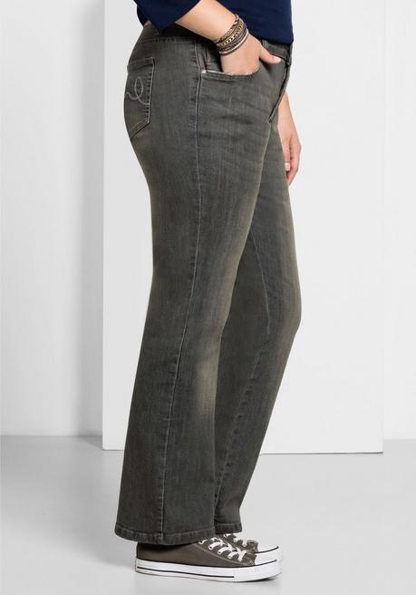 Sheego Bootcut-Jeans In 5-Pocket-Form, Mit Used-Effekten - Grey Denim Sheego