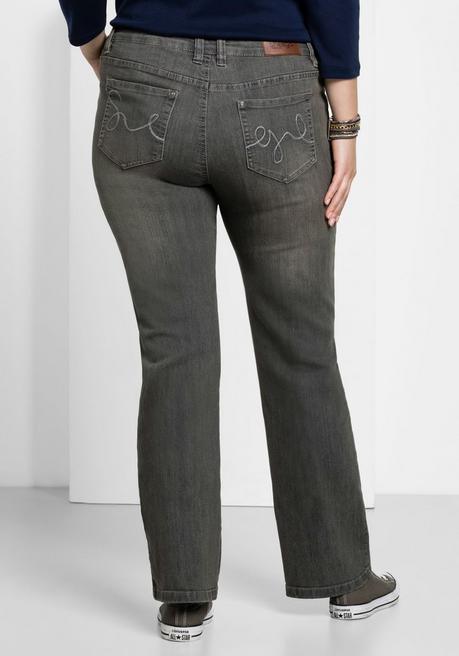 Sheego Bootcut-Jeans In 5-Pocket-Form, Mit Used-Effekten - Grey Denim Sheego