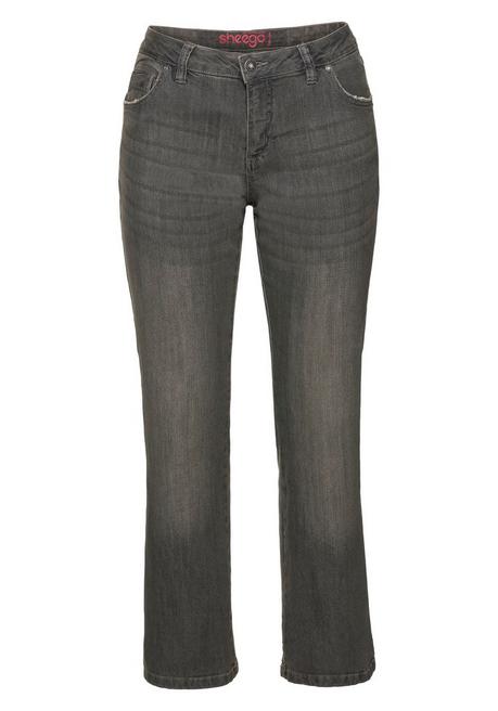 Sheego Bootcut-Jeans In 5-Pocket-Form, Mit Used-Effekten - Grey Denim Sheego