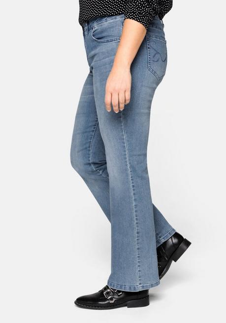 Sheego Bootcut-Jeans In 5-Pocket-Form, Mit Used-Effekten - Light Blue Denim Sheego