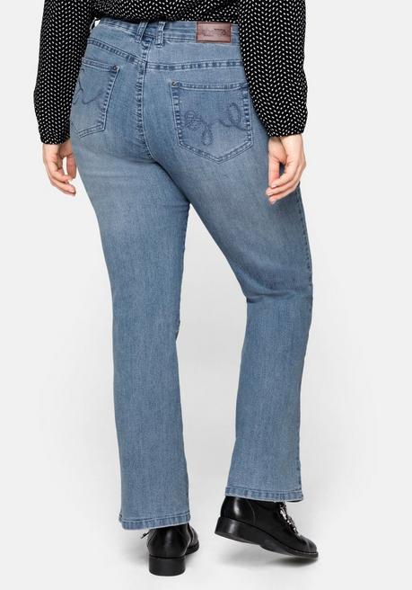 Sheego Bootcut-Jeans In 5-Pocket-Form, Mit Used-Effekten - Light Blue Denim Sheego