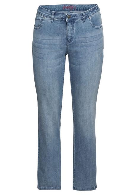 Sheego Bootcut-Jeans In 5-Pocket-Form, Mit Used-Effekten - Light Blue Denim Sheego
