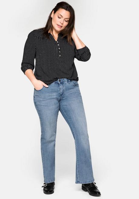 Sheego Bootcut-Jeans In 5-Pocket-Form, Mit Used-Effekten - Light Blue Denim Sheego