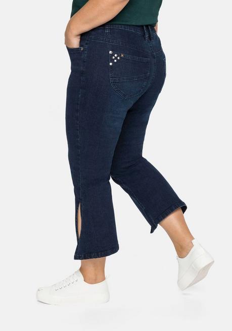 Sheego Bootcut-Jeans In 7/8-Länge Mit Hoch Geschlitztem Saum - Dark Blue Denim Sheego