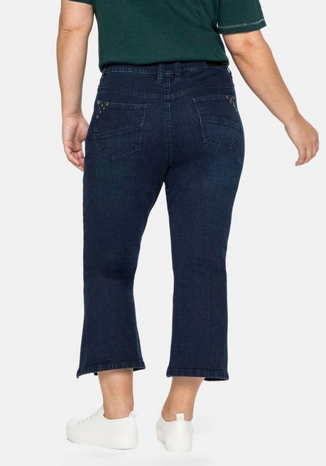 Sheego Bootcut-Jeans In 7/8-Länge Mit Hoch Geschlitztem Saum - Dark Blue Denim Sheego