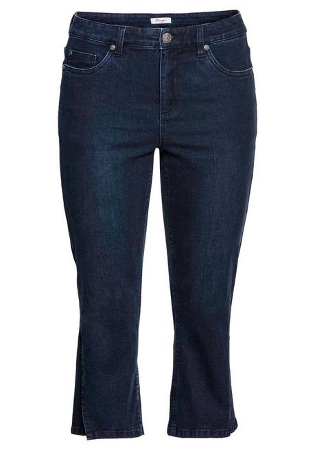 Sheego Bootcut-Jeans In 7/8-Länge Mit Hoch Geschlitztem Saum - Dark Blue Denim Sheego