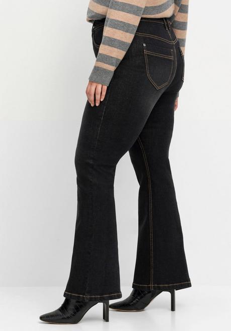 Sheego Bootcut-Jeans Mit 3D-Catfaces - Black Denim Sheego