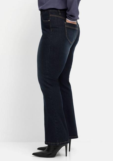 Sheego Bootcut-Jeans Mit 3D-Catfaces - Dark Blue Denim Sheego
