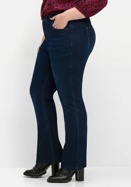 Sheego Bootcut-Jeans Mit Catfaces Und Shaping-Einsatz - Dark Blue Denim Sheego