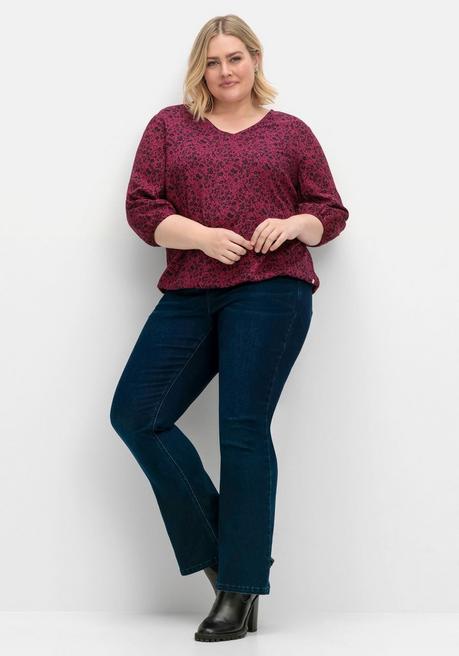 sheego Bootcut-Jeans mit Catfaces und Shaping-Einsatz - dark blue Denim sheego