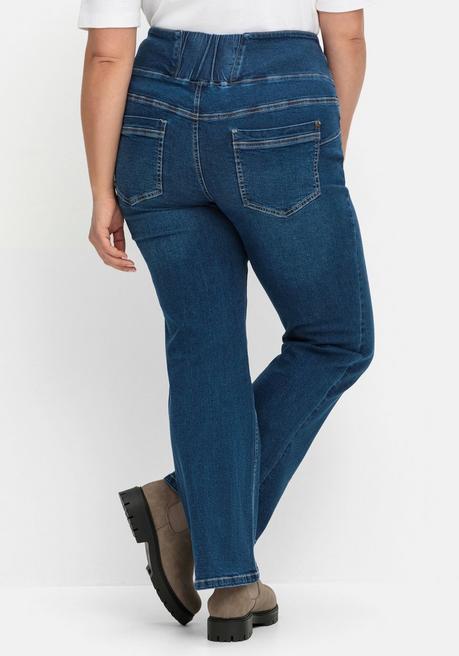 Sheego Bootcut-Jeans Mit Hohem Bund, Im Curvy-Schnitt ANNE - Dark Blue Denim Sheego