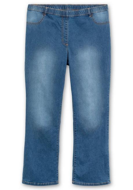 Sheego Bootcut-Jeans Mit Komfortbund Und Used-Effekten - Dark Blue Denim Sheego