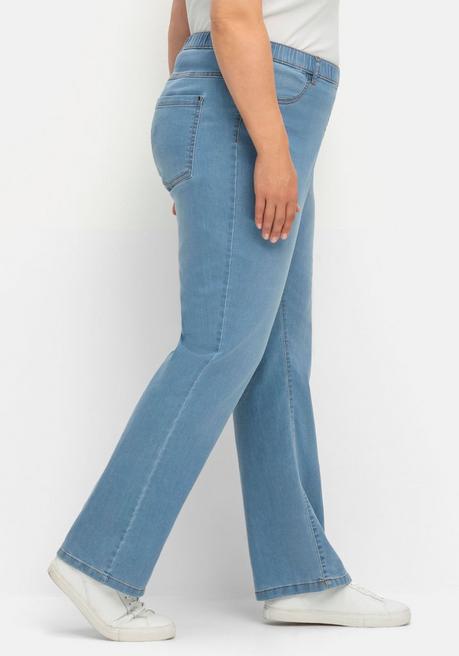 Sheego Bootcut-Jeans Mit Komfortbund Und Used-Effekten - Light Blue Denim Sheego