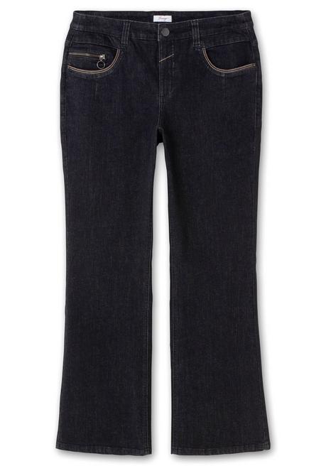 Sheego Bootcut-Jeans Mit Kontrast-Stickerei, Extralang - Black Denim Sheego