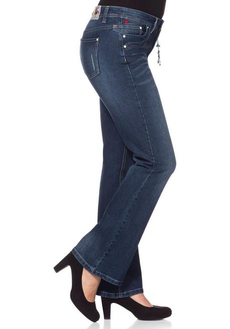Sheego By Joe Browns Bootcut Stretch-Jeans Im Used-Look - Dark Blue Denim Sheego
