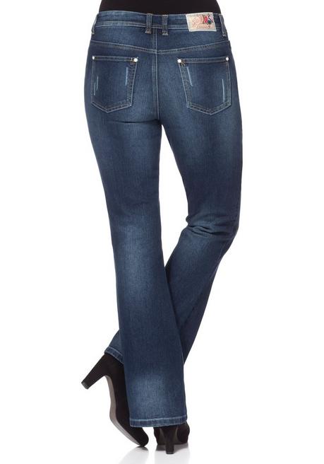Sheego By Joe Browns Bootcut Stretch-Jeans Im Used-Look - Dark Blue Denim Sheego