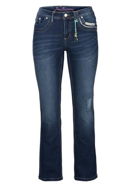 Sheego By Joe Browns Bootcut Stretch-Jeans Im Used-Look - Dark Blue Denim Sheego