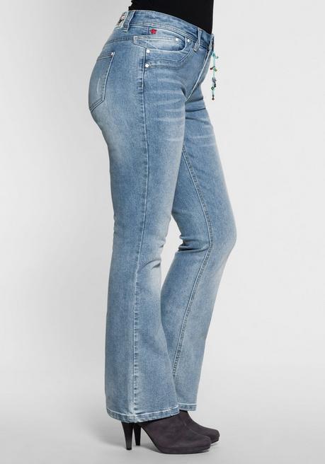 Sheego By Joe Browns Bootcut Stretch-Jeans Im Used-Look - Light Blue Denim Sheego