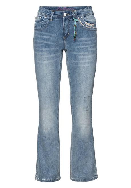 Sheego By Joe Browns Bootcut Stretch-Jeans Im Used-Look - Light Blue Denim Sheego