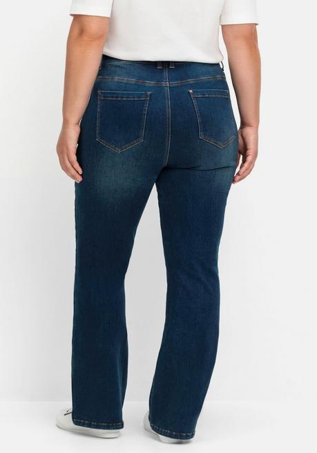 Sheego Bootcut Stretch-Jeans Mit Bodyforming-Effekt - Dark Blue Denim Sheego