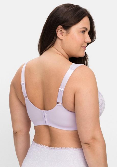 Sheego Bügel-BH Mit Blickdichter Spitze Und Seitenstützen - Lavendel Sheego
