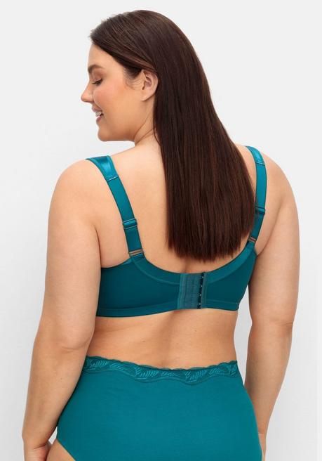 Sheego Bügel-BH Mit Kleiner Zierschleife, Breite Träger - Petrol Sheego