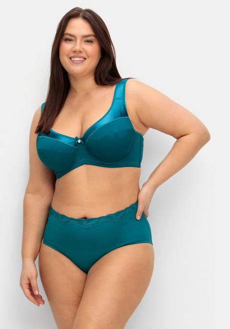 Sheego Bügel-BH Mit Kleiner Zierschleife, Breite Träger - Petrol Sheego