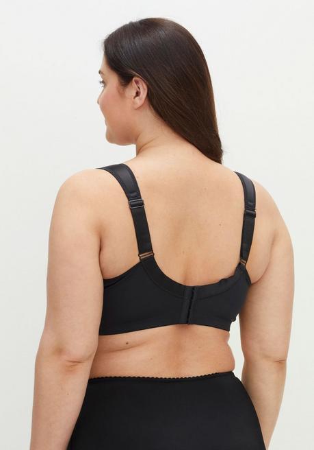 Sheego Bügel-BH Mit Kleiner Zierschleife, Breite Träger - Schwarz Sheego