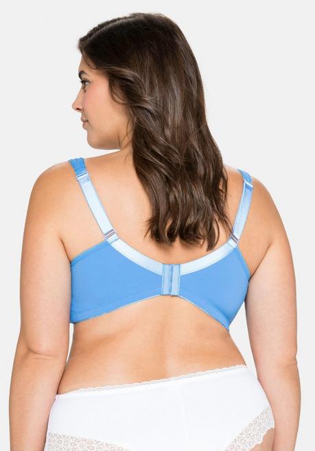Sheego Bügel-BH Mit Leicht Transparenter Spitze - Mittelblau Sheego