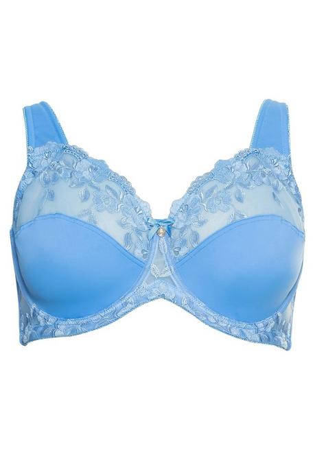 Sheego Bügel-BH Mit Leicht Transparenter Spitze - Mittelblau Sheego