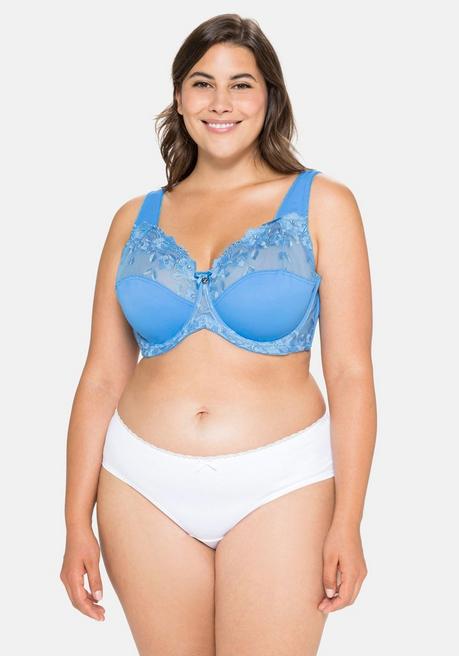 Sheego Bügel-BH Mit Leicht Transparenter Spitze - Mittelblau Sheego