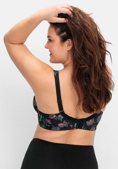 Sheego Bügel-BH Mit Paisleydruck Und Spitze - Schwarz Bedruckt Sheego