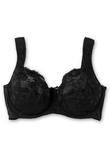 Sheego Bügel-BH Mit Spitze, Elastische Qualität - Schwarz Sheego