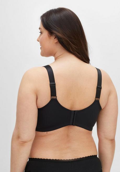 Sheego Bügel-BH Mit Spitze Und Breiten Trägern - Schwarz Sheego