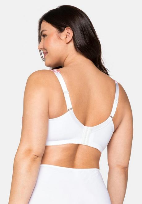 Sheego Bügel-BH Mit Stickereispitze Und Mesh-Einsätzen - Weiß Sheego