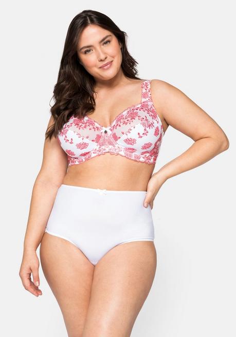 Sheego Bügel-BH Mit Stickereispitze Und Mesh-Einsätzen - Weiß Sheego